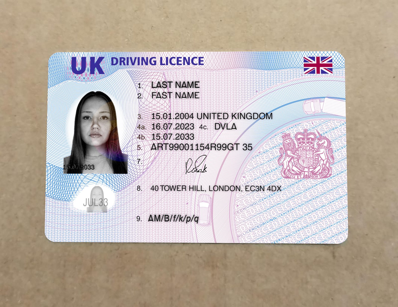 UK Driving license PSD Template 2022 High Quality