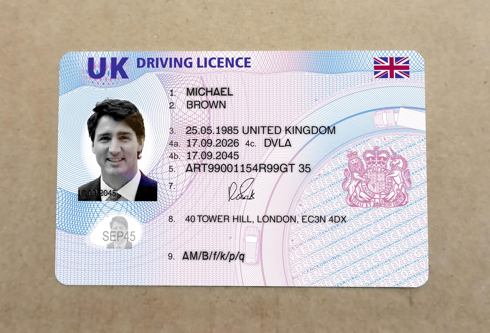 UK Driving license PSD Template 2022 High Quality