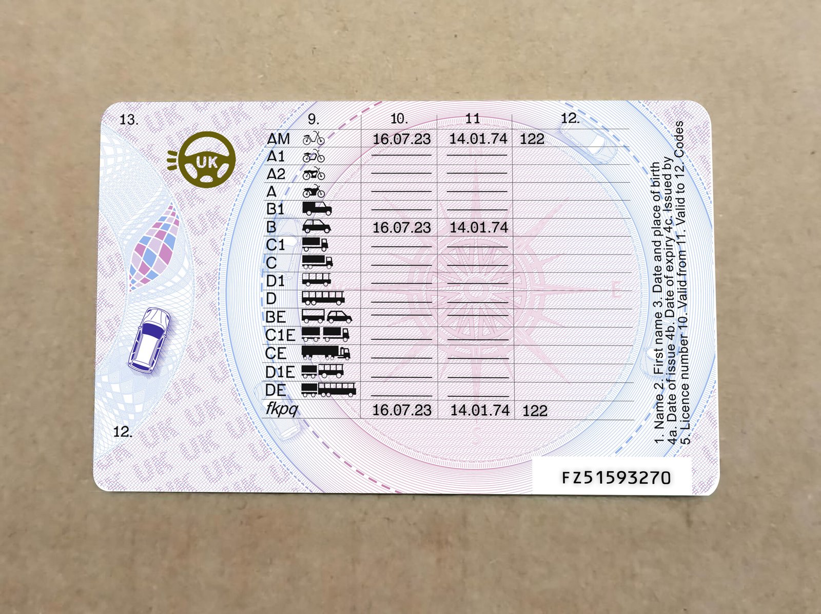 UK Driving license PSD Template 2022 High Quality