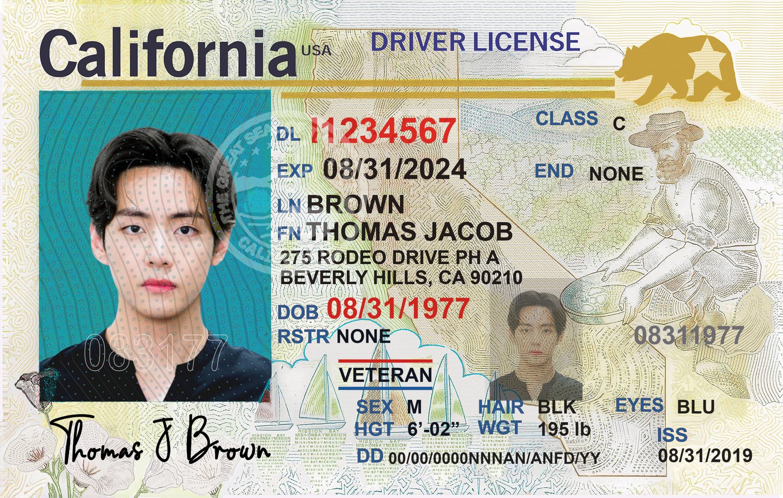 California Driver's License PSD Template 2026 High Quality