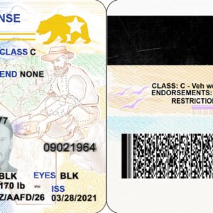 USA California Driver License PSD Template Version 4