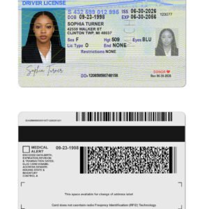 Michigan DL Template 2026 High Quality