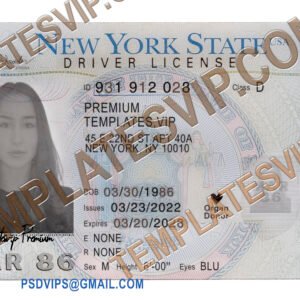 New York (NY) – Drivers License Template High Quality Version 2