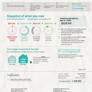 Ontario Utility Bill Editing Service