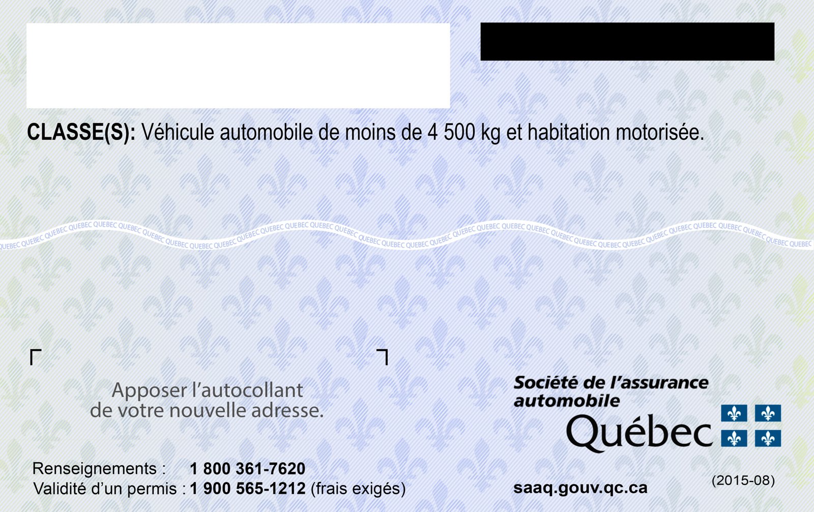 Quebec Driving License PSD Template - High Quality