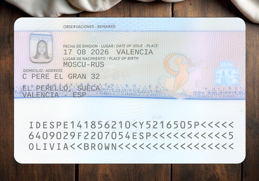 Spanish Residence Permit Template 2020 High Quality