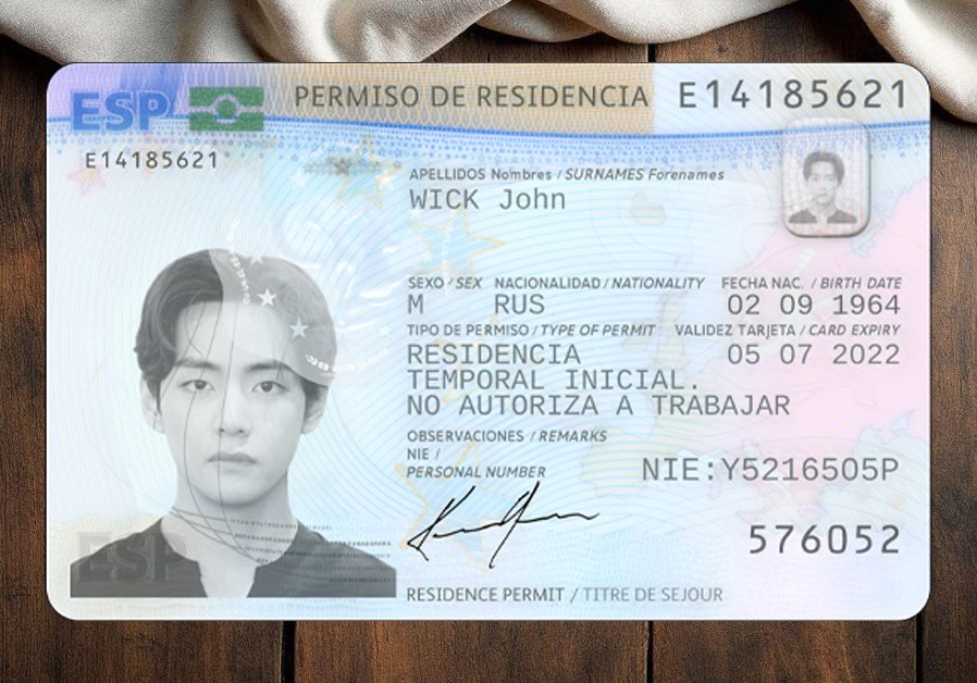Spanish Residence Permit Template 2020 High Quality