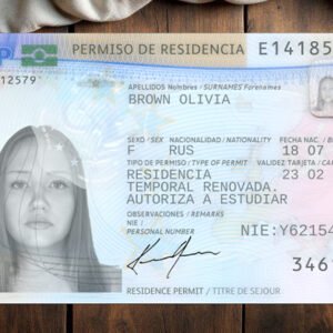 Spanish Residence Permit Template 2020 High Quality