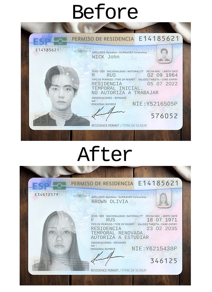 Spanish Residence Permit Template 2020 High Quality