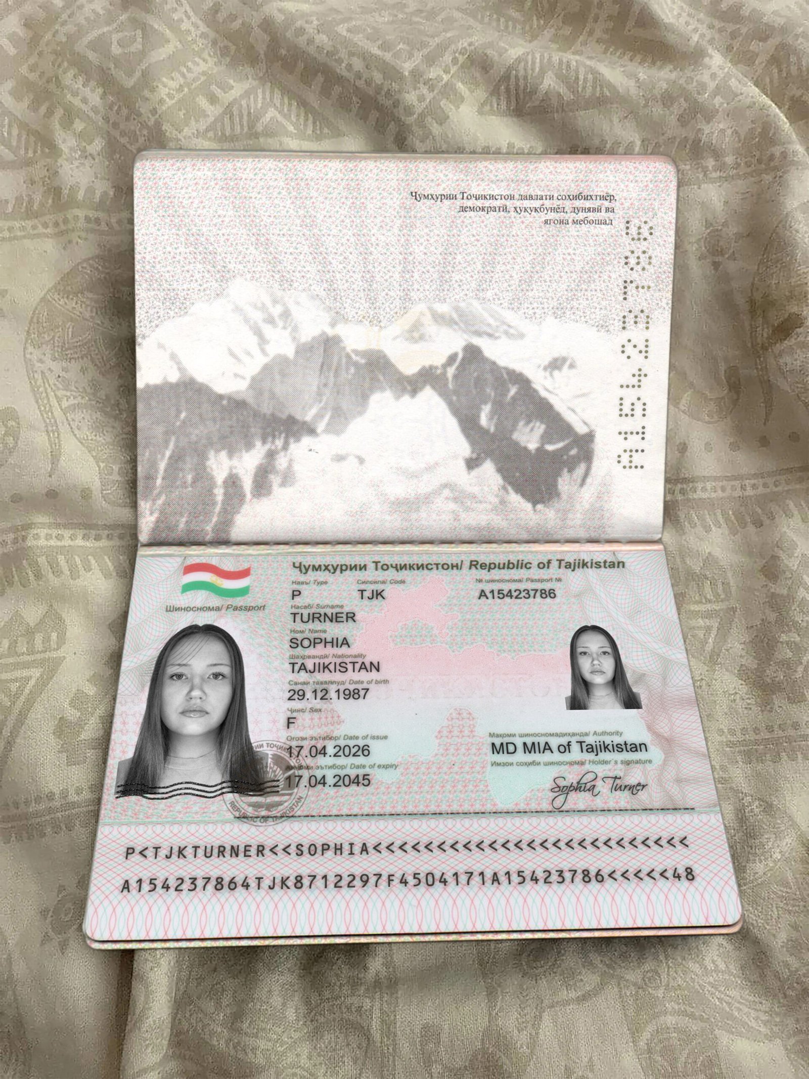 Tajikistan Passport PSD Template 2026 High Quality