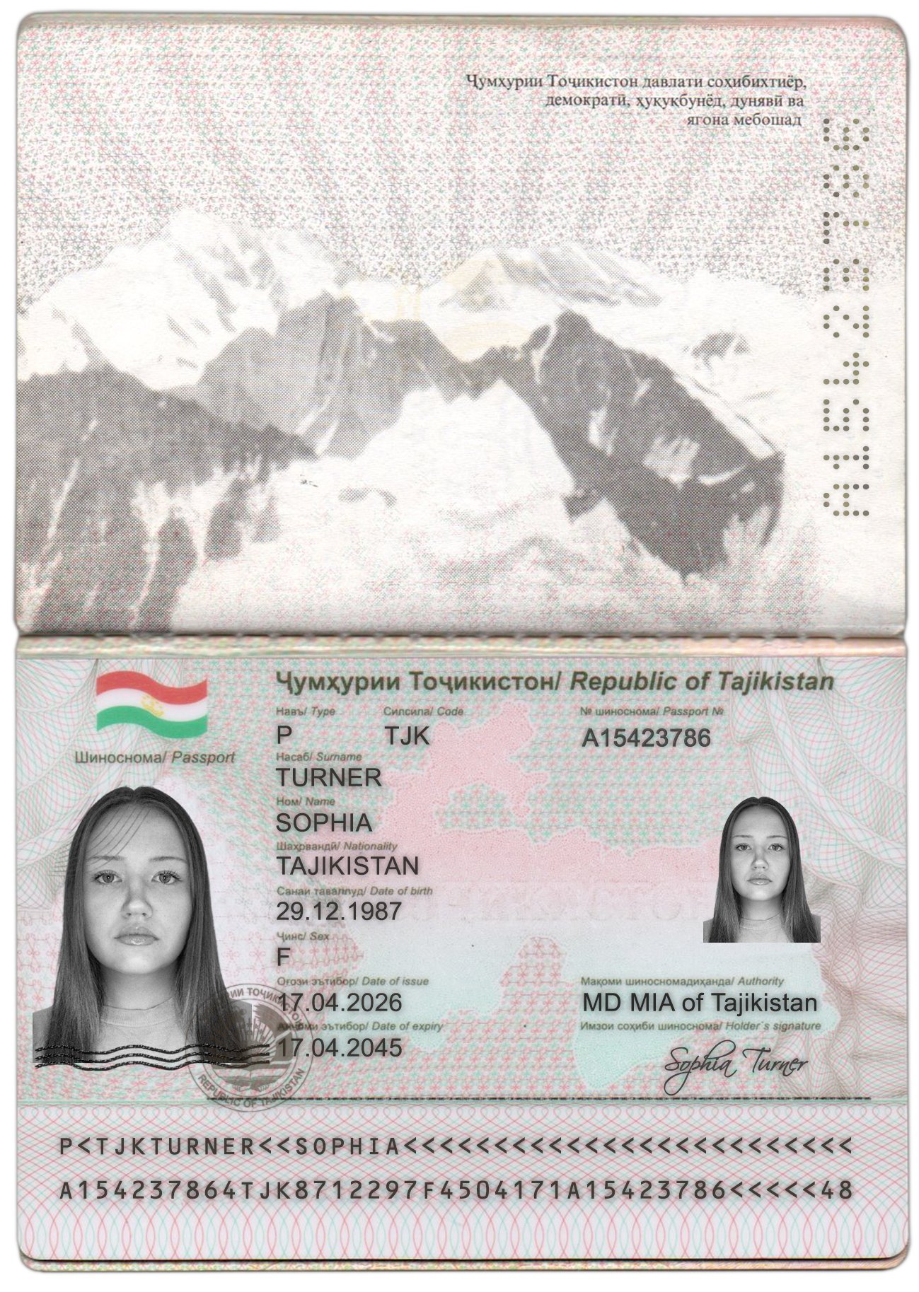 Tajikistan Passport PSD Template 2026 High Quality