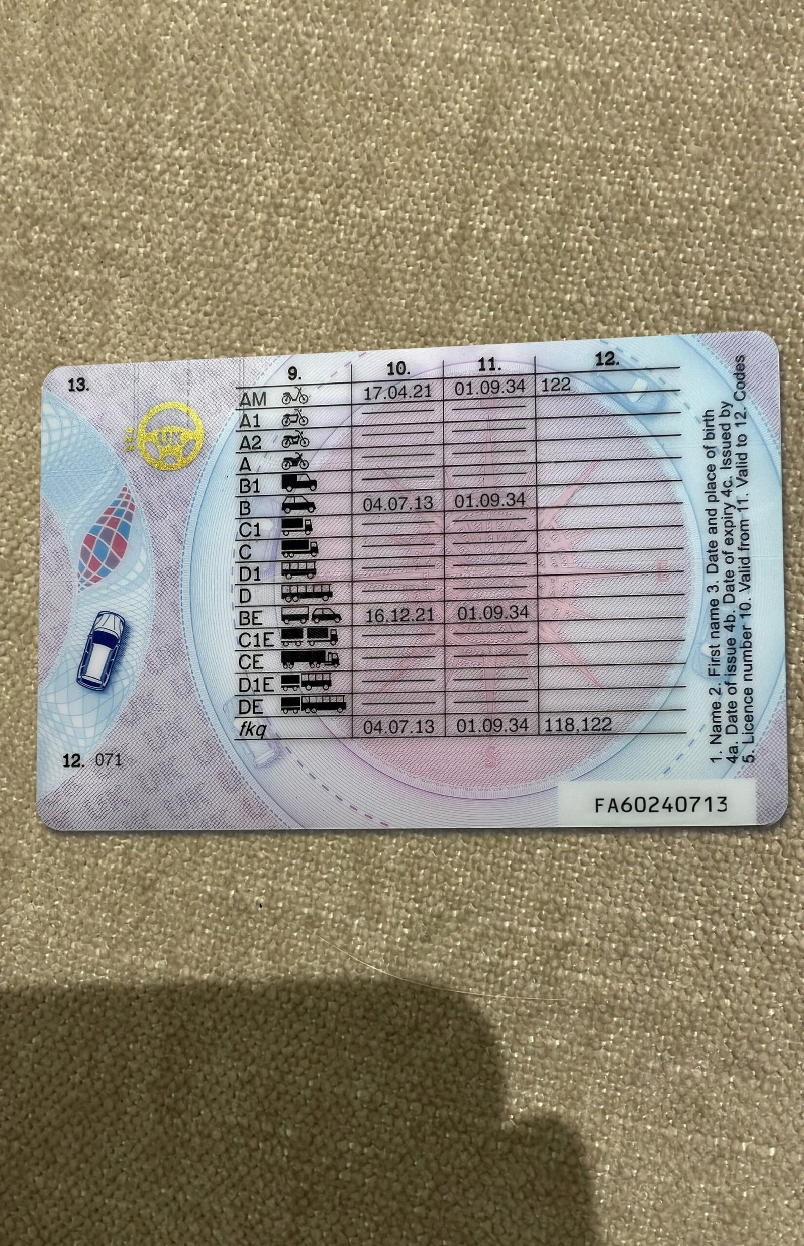 UK Driving License PSD Template 2026 High Quality