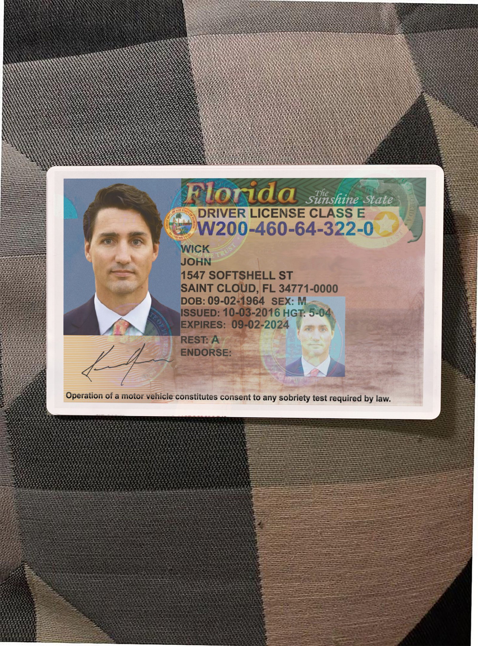 Florida Driver License OLD Version High Quality