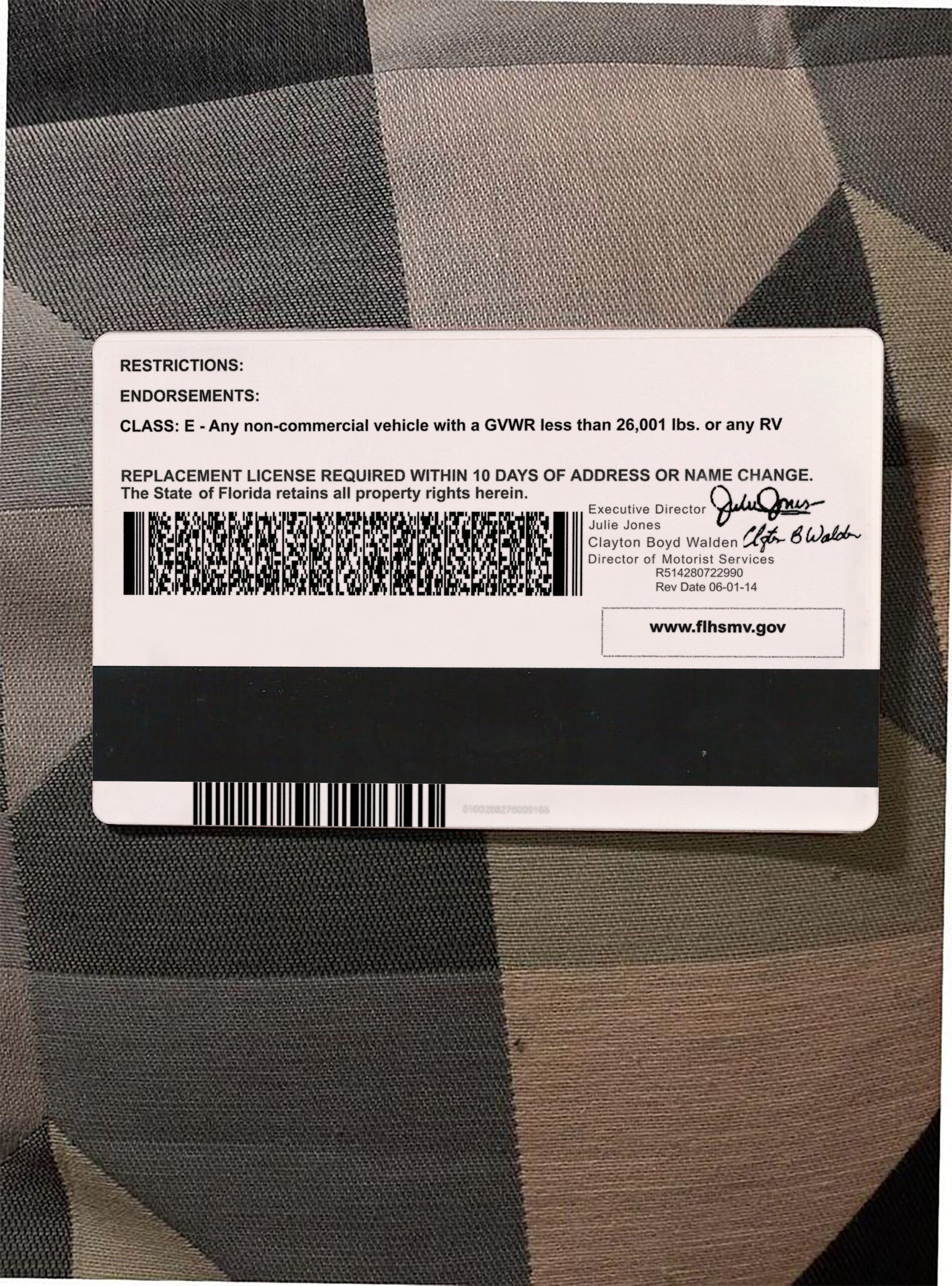 Florida Driver License OLD Version High Quality