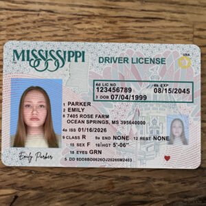 Mississippi Driver License Template 2026 High Quality