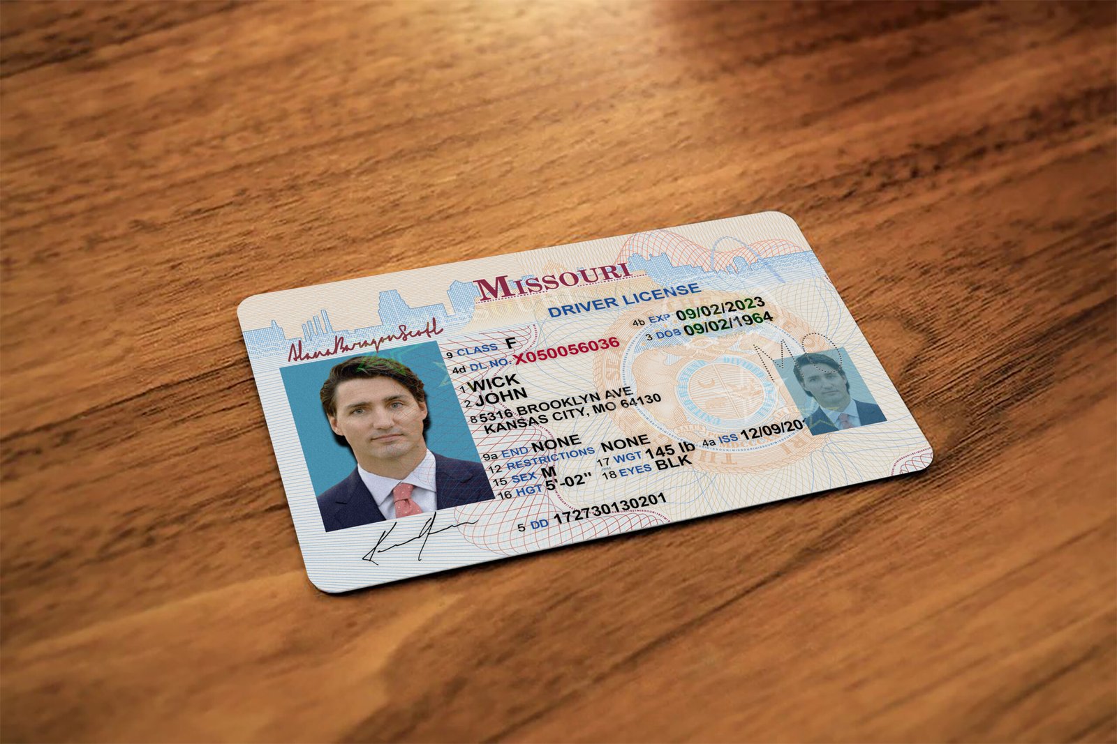 Missouri Driver License Template Old Version