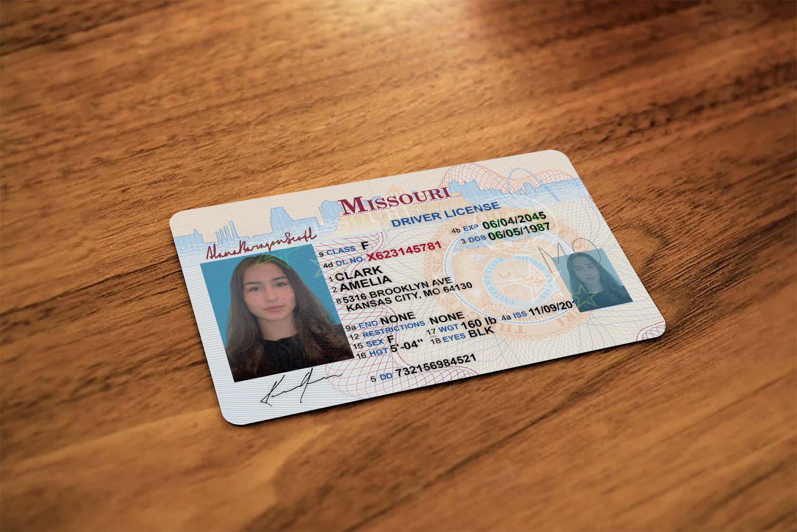 Missouri Driver License Template Old Version