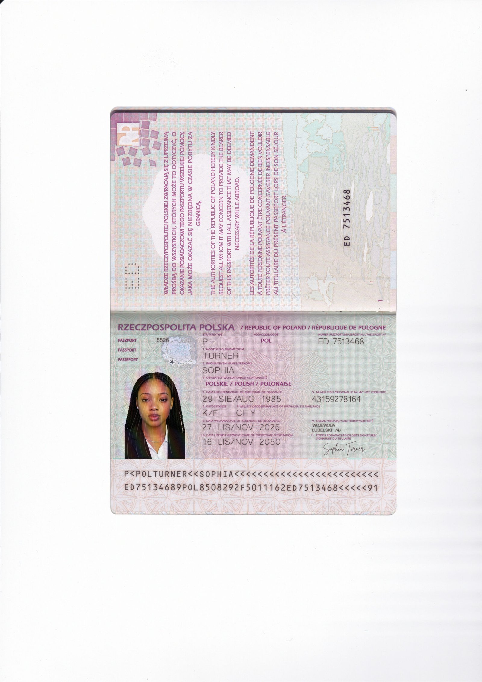 Poland Passport PSD Template High Quality Version 2