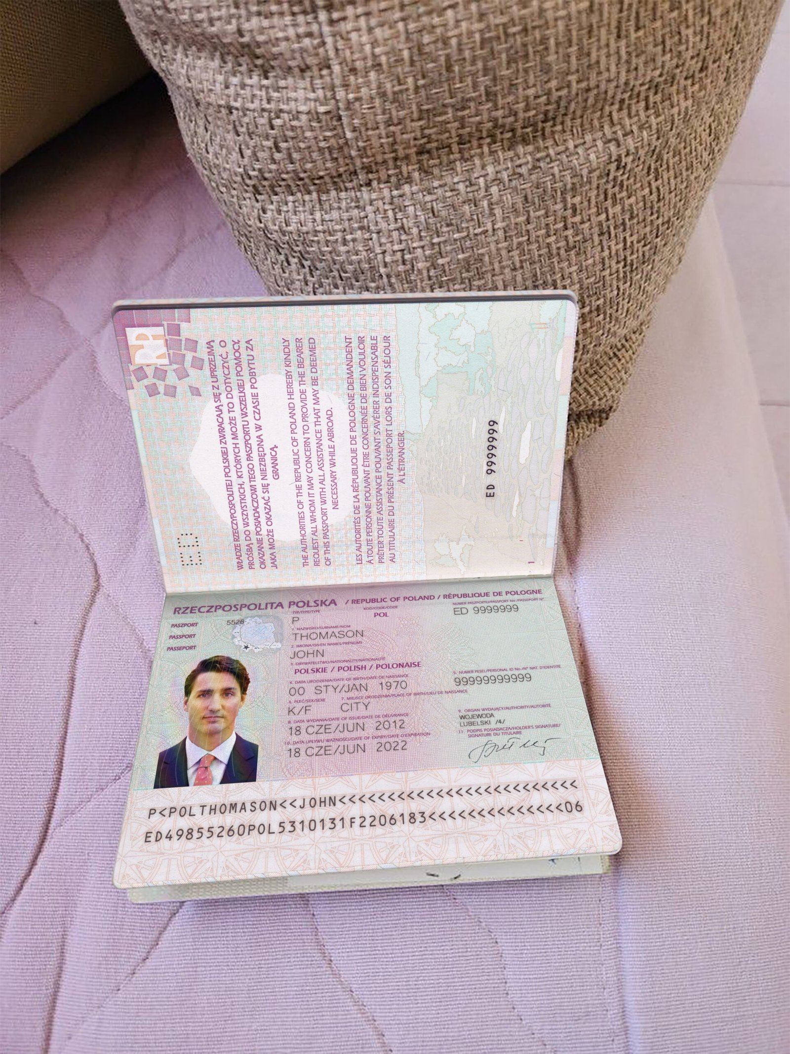 Poland Passport PSD Template High Quality Version 2