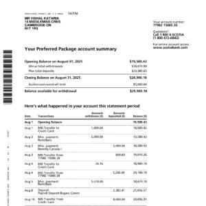 Scotiabank Statement PDF Download