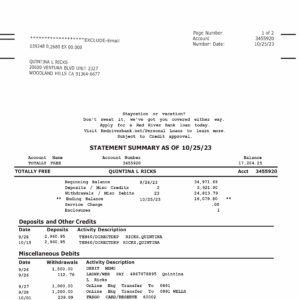 USA RED RIVER Personal Bank Statement Download