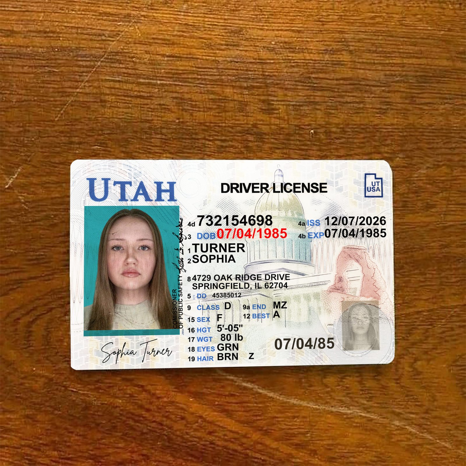 Utah Driver License PSD Template 2026 High Quality