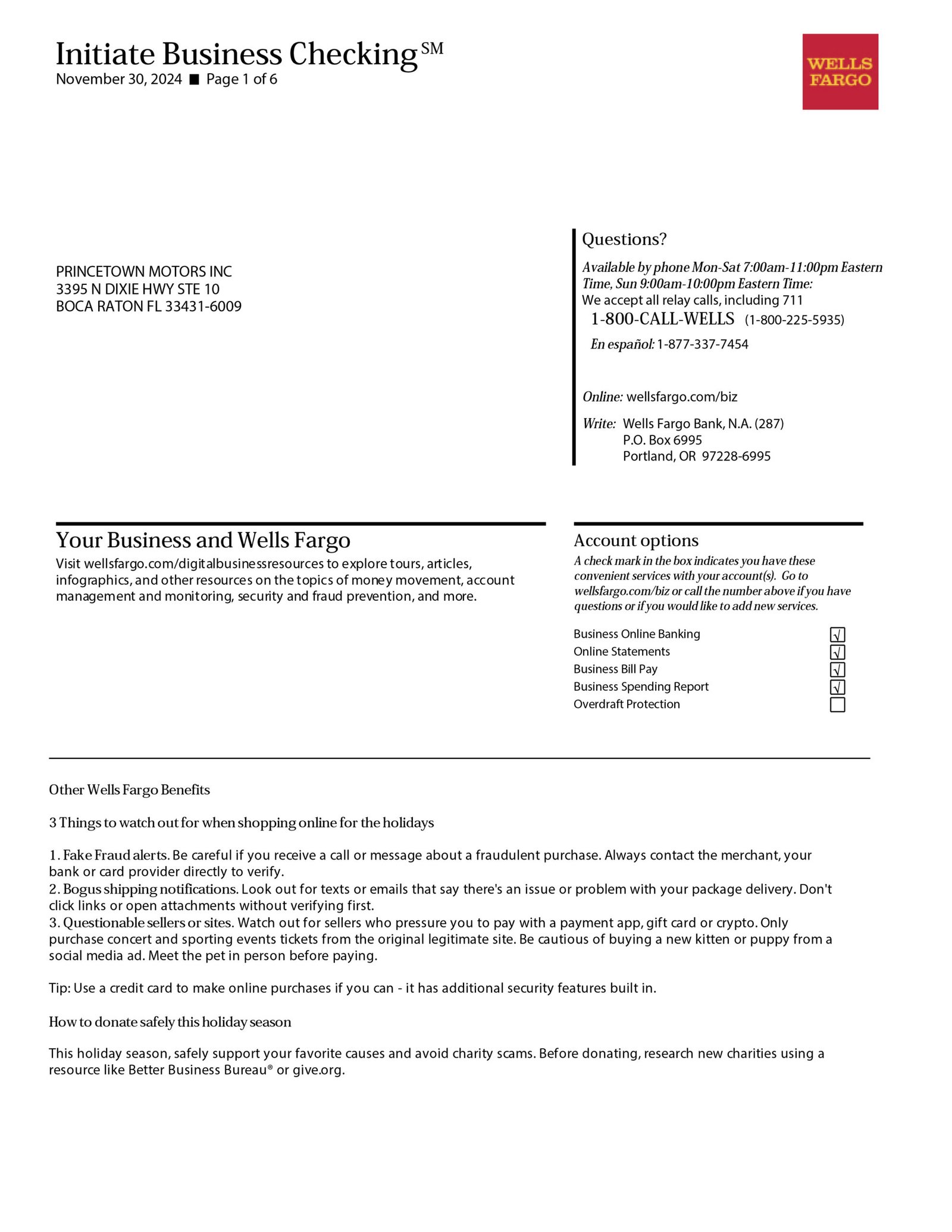 Wells Fargo Bank Statement PDF Download