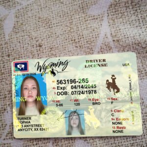 Wyoming Driver License OLD Version High Quality