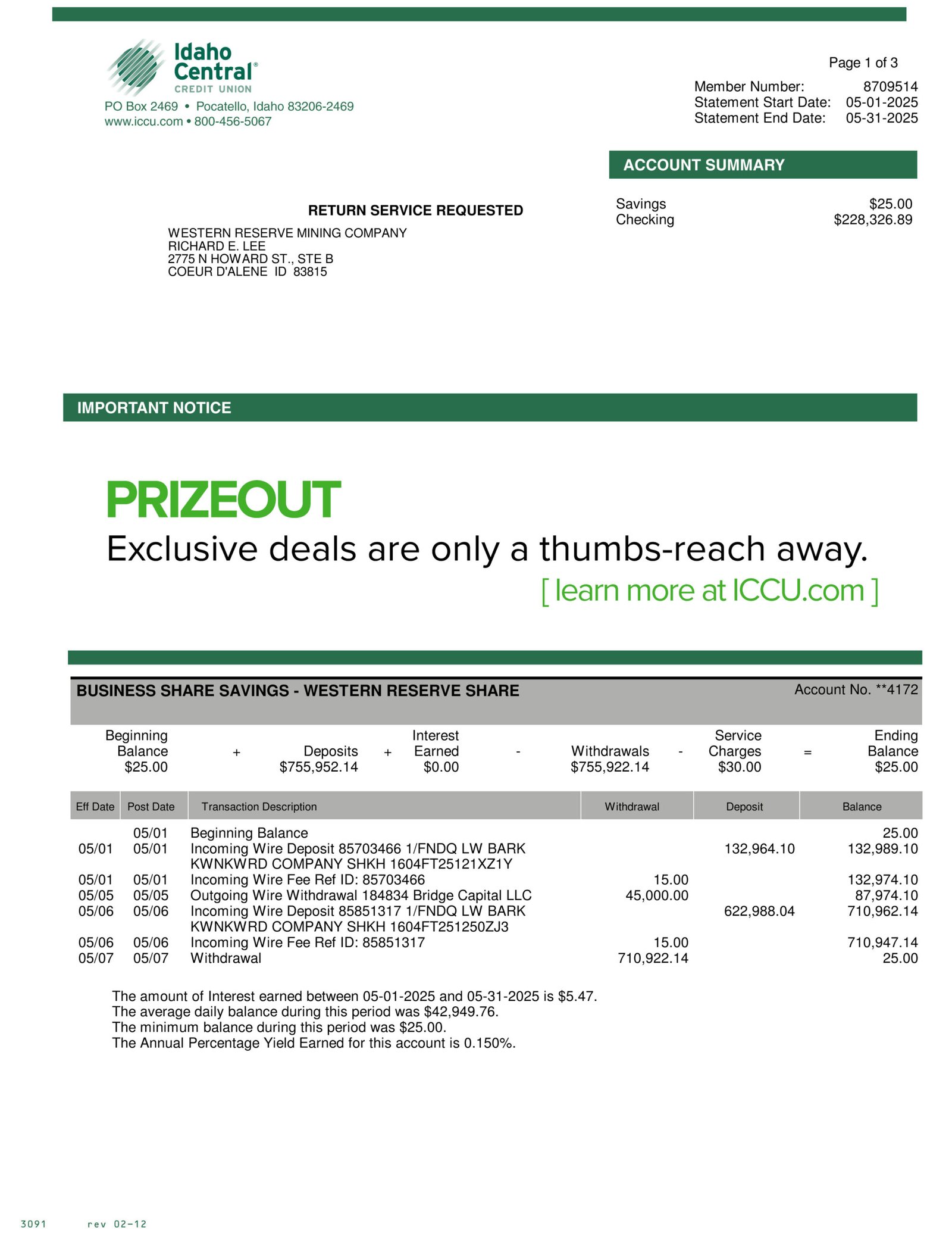 Idaho Central Credit Union Bank Statement Download