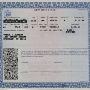 Certificate Of Title New York State PSD Template