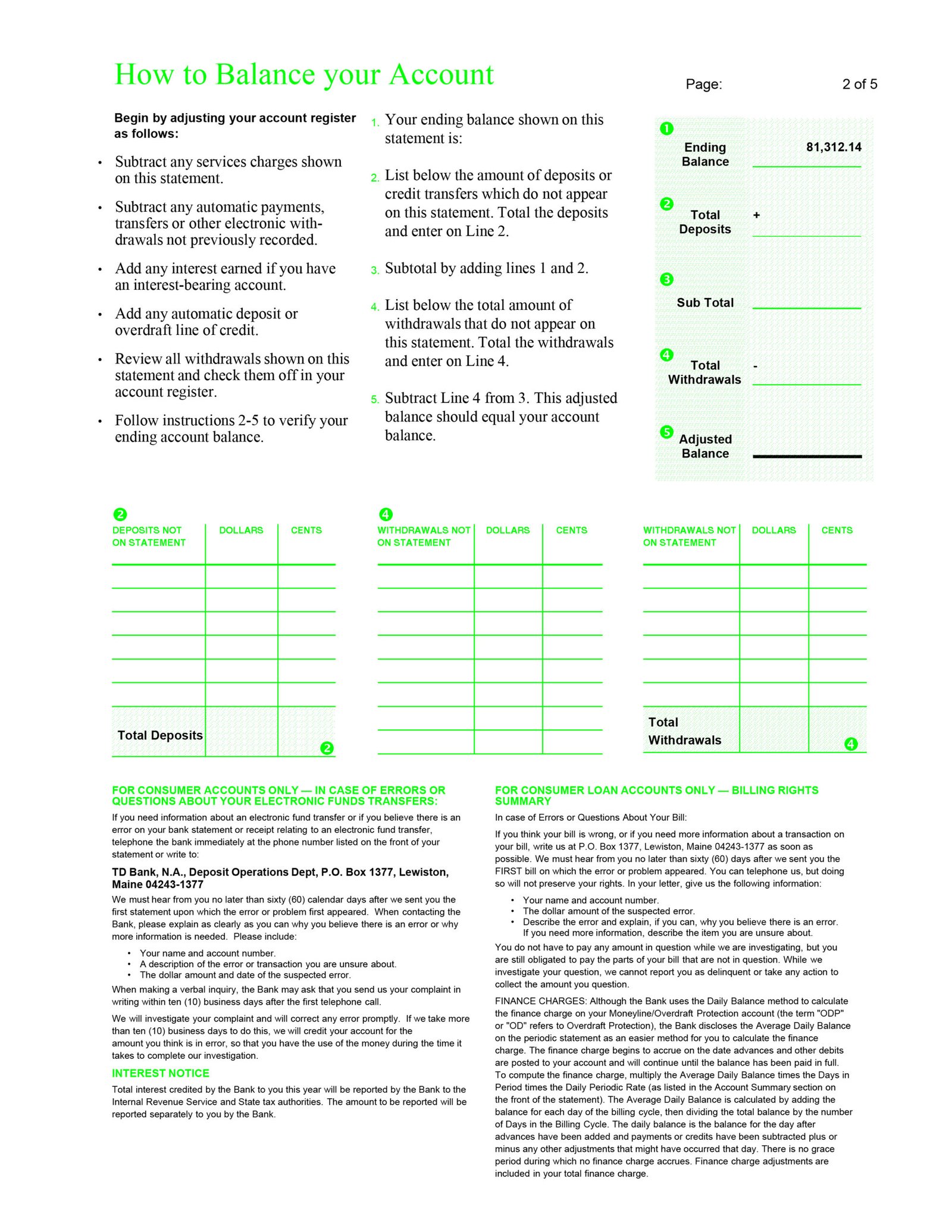 How to Download TD Bank Statement